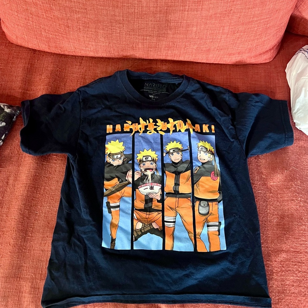 Boys Navy Blue Naruto graphic T shirt size 8